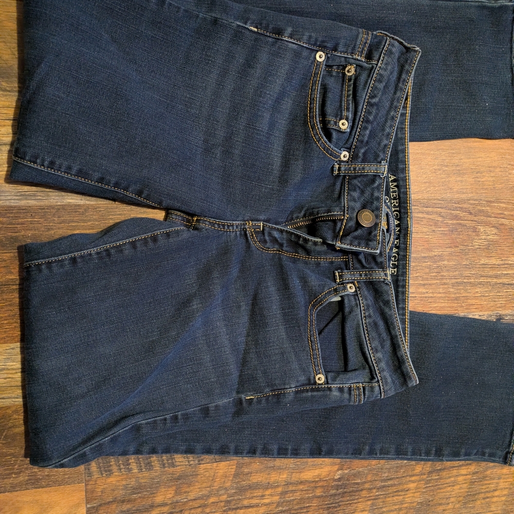 American Eagle Outfitters Women's Dark Blue Skinny Jeans - Picture 3 of 6